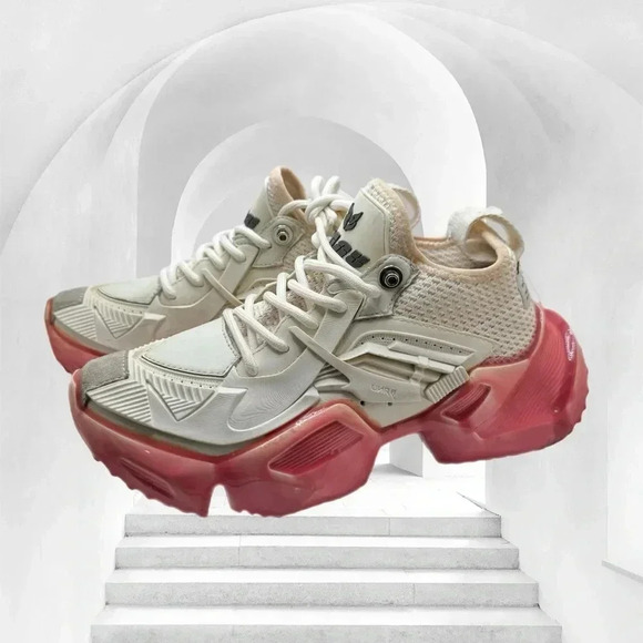 BANU 3D printed sneakers white pink 38 EU women’s trainers luxury - Picture 1 of 7